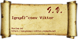 Ignyácsev Viktor névjegykártya